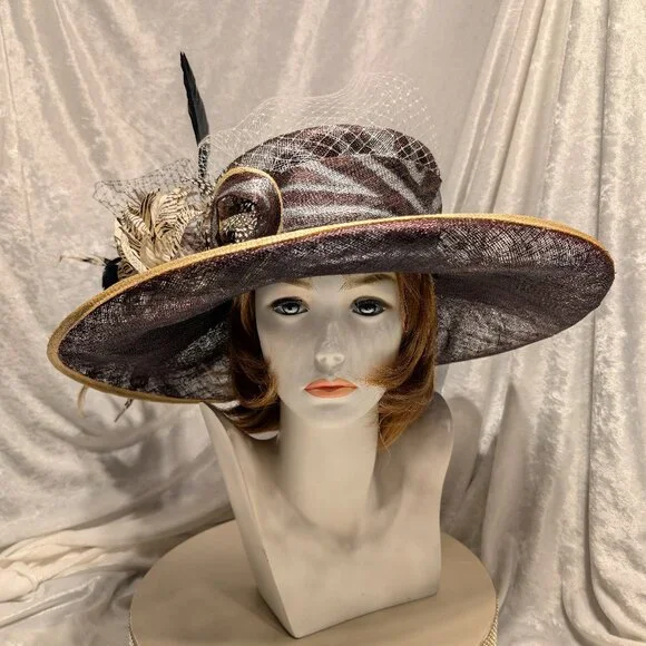 Brown & Gray Derby-Style Hat - Picture 1 of 6